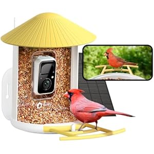 NETVUE by Birdfy Smart Bird Feeder with Camera, Battery&Solar Powered, 2MP Wireless Wildbird Watching, Night Color Vision, Auto-Capture & Notify, Collection & Cloud Storage (AI by Subscripti