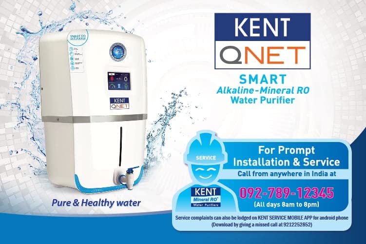 Image of QNET Kent Alkaline Mineral RO+UV+UF+TDS Control Water Purifier, 9 L, White