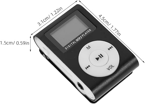 Vista 4 de Gadpiparty Reproductor de música Reproductor de MP3 Digital Mp3 Pantalla USB Digital Mini Negro