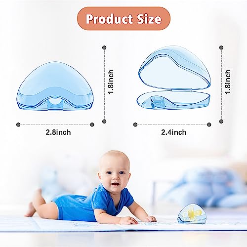 Image of Pacifier Case,4 Pack BPA Free Pacifier Holder Case,Transparent Container Box for Baby Binky(Not Included),Essential Pacifier Accessories,Alway Keep Paci Clean,Easy to Clean(Blue)