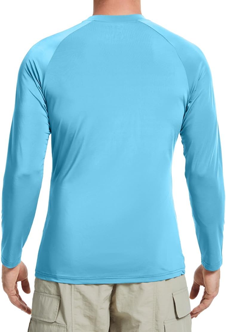 2 Pack Men’s Sun Protection Shirts UPF 50+ Long Sleeve Swim Rash Guard for Fishing, Running, Hiking, Fitness - Image 3