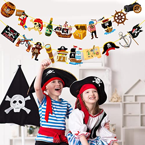 2Pcs Pirate Party Banner Pirate Party Decorations Pirate Birthday Party Cutout Banners For Pirate Theme Party Baby Shower Supplies #TOP6