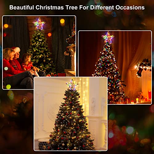 Star Tree Toppers Christmas Decorations Indoor Natural Brown Rattan Star Christmas Tree Topper Lighted Rustic Rattan Star Rustic Rattan Treetop Holiday Xmas Party Decorations (Coloured Light) #TOP3