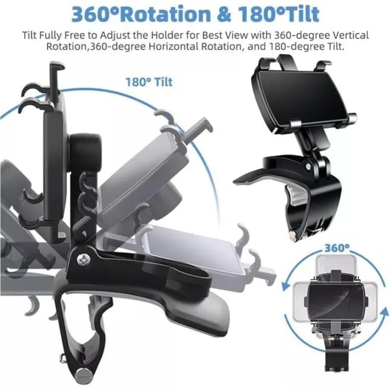 Supporto for telefono, cruscotto universale a 360°, supporto for auto con rotazione a 360 gradi for smartphone da 4 a 7", presa solida e senza ventosa.(1PCS)