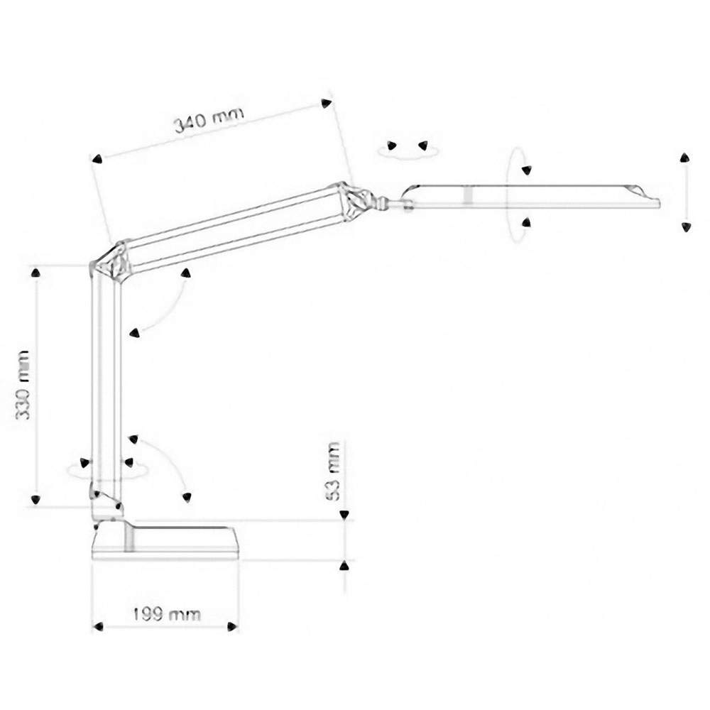 Maul Lámpara escritorio MAULatlantic LED blanca brazo doble ajustable | luz clara 6500 K, base estable, cabezal orientable, manejo cómodo, ideal para oficina y lectura