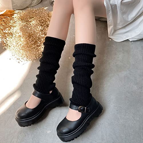 ZQFFB Leg Warmers Kawaii Black White Goth Stacked Leg Warmer of Japanese Style for Women 80s Party Sports Y2k Fashion4