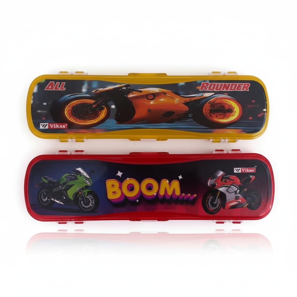 Mini Pencil Box Pack of 2 Pieces | Multicolor Cartoon Themes Small Size Pencil Case for Kids Boys & Girls | 2 Pack Mini Stationery Organizer Combo | School Supplies Duo Set-image-18
