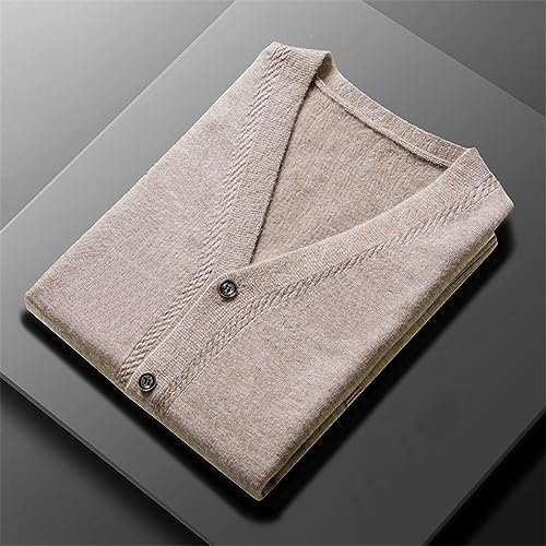 Chaleco de punto de lana con cuello en V hombre sin mangas ropa de abrigo 3