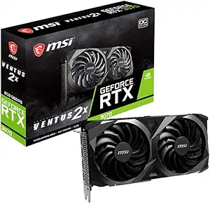 MSI Gaming GeForce RTX 3070 LHR 8GB GDRR6 256-Bit HDMI/DP Nvlink Torx Fan 2 Ampere Architecture OC Graphics Card (Ventus 2X)