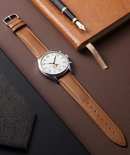 Image of BINLUN Leather Watch Bands Quick Release Premium Calfskin Replacement Watch Strap Multicolors Watchbands for Men Women 12mm 14mm 16mm 18mm 19mm 20mm 21mm 22mm