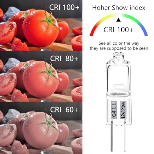 LedWekei G4 Halogen Bulbs,12v 20w Bulb 2 Pin Clear Capsule Lamp Bulb,Dimmable 2700K Warm White Light Bulbs (12 Pack) - Image 2