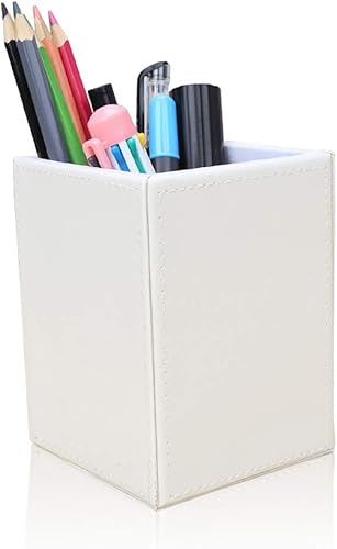 Miniatura 3 de KINGFOM Plumas cuadradas de cuero de la PU sostenedor de lápices taza escritorio papelería organizador caso accesorios de oficina caja contenedor