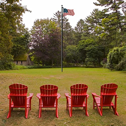 Aikupney 20Ft Sectional Aluminum Flag Pole - Heavy Duty Inground Flagpole For Outdoor With Black Ball And 3X5 American Flag Ideal For Yard Residential #TOP5