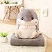 YunNasi 2 en 1 Hámster de Peluche con Manta Lindo Hámster Suave Almohada para Niños y Niñas Imagen de YunNasi 2 en 1 Hámster de Peluche con Manta Lindo Hámster Suave Almohada para Niños y Niñas