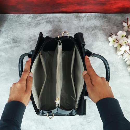 Image of NFI essentials Satchel Bags Ladies Purse Handbag Premium Women Shoulder Travel Bag for Work Gifts for Wife /Mother /Sister Stylish Office College Party Bag