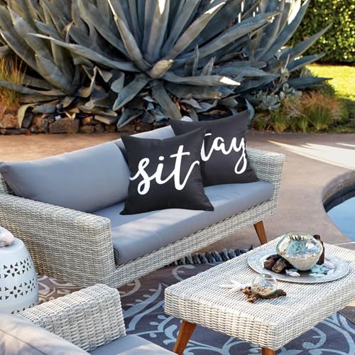 Hckot Set of 2 Outdoor Waterproof Throw Pillow Covers,Square Pillow Covers Decorative Cushion Cover for Patio Funiture Tent Garden Hckot Set of 2 Outdoor Waterproof Throw Pillow Covers,Square Pillow Covers Decorative Cushion Cover for Patio Funiture Tent Garden
