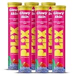 PLIX Glowy Skin 500mg Glutathione Supplement with Hyaluronic Acid, Vitamin C, E & Berries | 90 Effervescent Tablets, Strawberry Flavor