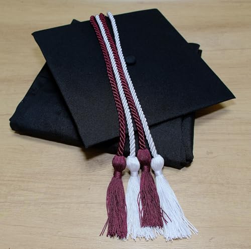 Image of Double Graduation Honor Cords - Maroon and White,68 inch Long