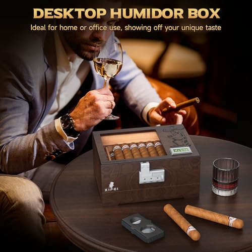 Encendedor XIFEI con cortador y humidor de cigarros miniatura 7