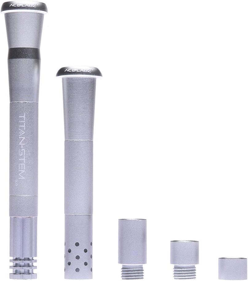 SCIENTIFIC GLASSWARE STEMS 12-2033 TITAN STEM BY ACE LABZ 18MM & 14MM STEM UNIVERSAL SIZE 3" TO 8" SILVER