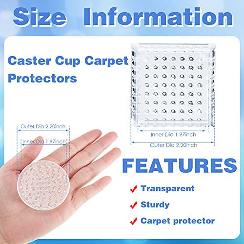 Carpet Protector Spiked Plastic Round And Square Comfortable Touch Caster Cup Spiked Furniture Cup For Sofas, Tables, Chairs Offices Bookcases Other Furniture (12) #TOP1