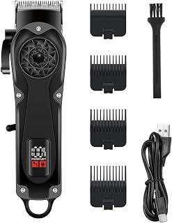 Professional Hair Clippers Set for Men Cordless Cutting Kit Barber Rechargeable Trimmer with LED Display, Gifts for