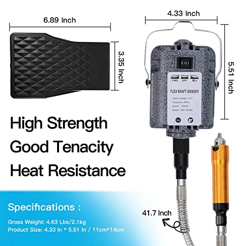 1000W Flex Shaft Grinder with Forward-Reverse