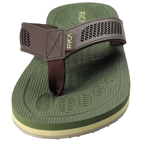 Image of RVCA Perforated T-Bar Sandals - Breathable, Cushioned, and Durable Footwear