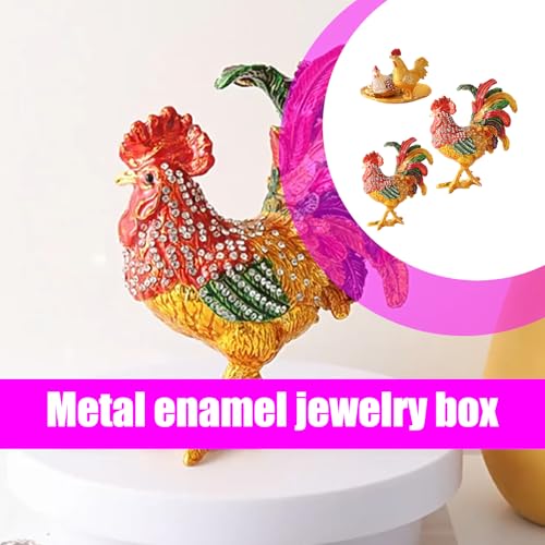 Vitrina de joyería exclusiva con estatua de gallo fina y caja de regalo ornamental 3