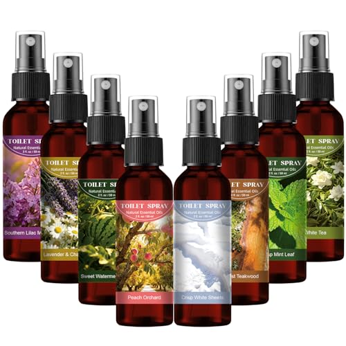 Image of 8 Pcs Toilet Spray Bathroom Odor Eliminator 2oz Air Freshener,Brown,Natural