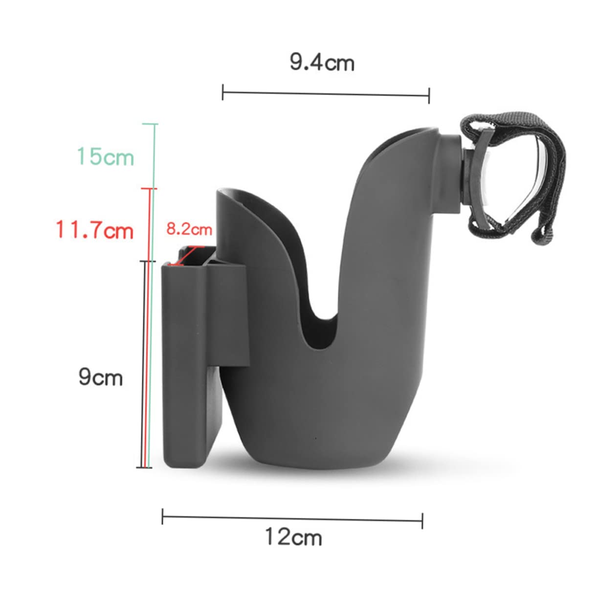 Yardwe 2 Pièces Porte Gobelet Poussette Noir Support Bouteille et Support Téléphone pour Poussettes Portable et Facile à Installer