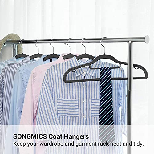 Image of Ginoya brothers Plastic Clothes Hangers, Upgraded Rubber Stripe Non-Slip Coat Hangers, Dry Wet Trousers Pants Hangers, Space Saving Hanger. (Simple-Black, 10)