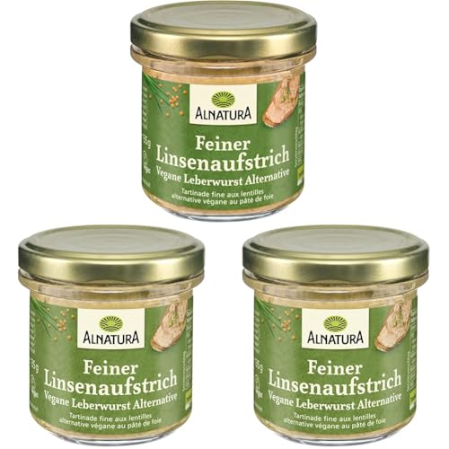 Alnatura Bio Linsenaufstrich, 135 g (Packung mit 3)