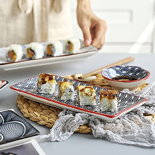 Set Sushi Per 2 Persone - 8 Pezzi In Melamina: Piatti, Ciotole, Bacchette - Nero