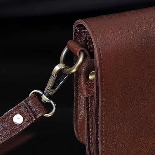 Leather Crossbody Bag for Women, Burgundy Leather, Adjustable Strap2