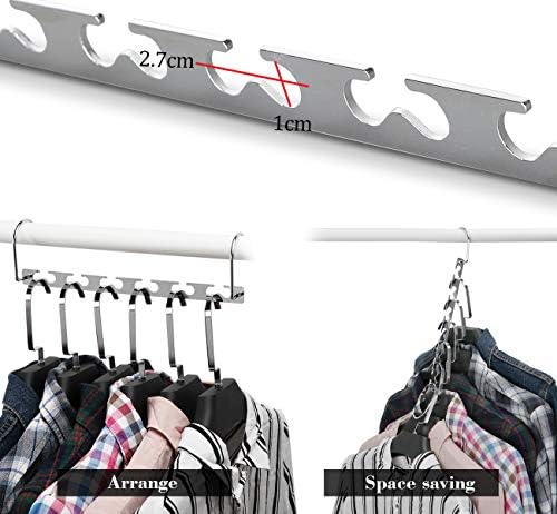 ilauke Trouser Hangers, 20 Pack Skirt Hangers with Adjustable Non Slip Clips, Pants Hanger Space Saving for Trouser Skirt Pants Clothes + 2 Pack Magical Hangers 
