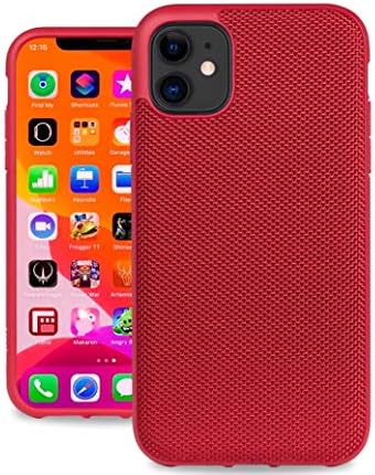 Evutec Ballistic Nylon iPhone 11 6.1 Inch, Unique Heavy Duty Premium Protective Military Grade Drop Tested Shockproof Phone Case Cover(AFIX+ Magnetic Mount Included) (Red)