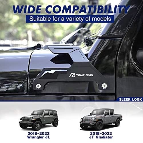 Image of Dual A Pillar Light Mount Fit for Jeep Wrangler JL /JLU 2018-2025 | For Jeep Gladiator 2020-2026 (NOT For Mojave and 392),Aluminum LED Off-Road Light Brackets, Drill-free and detachable,1 Pair