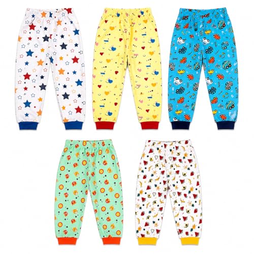 Image of NammaBaby Cotton Pajama Pants with All Over Print for Boys and Girls (Multicolor Designs)(Regular Fit)(Pack of 5)