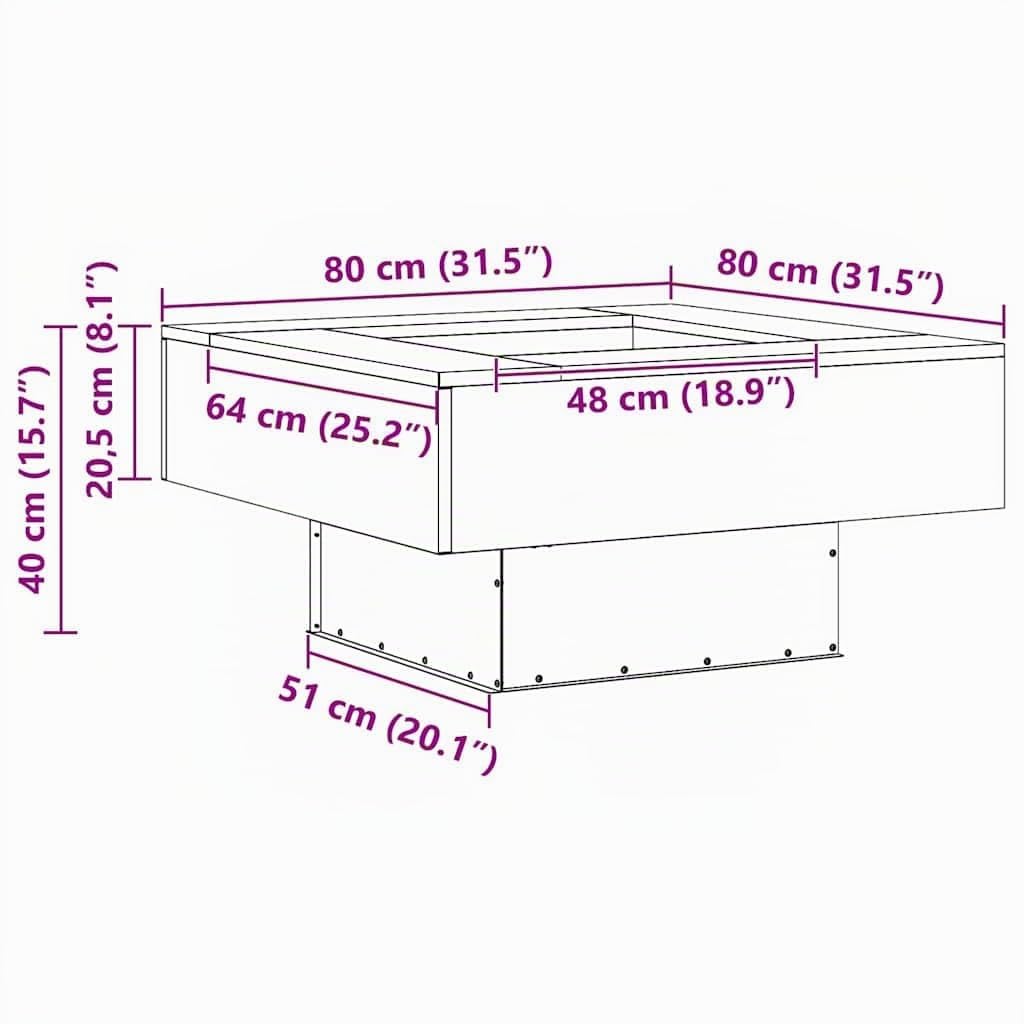 vidaXL Hoguera Marrón 80 x 80 x 40 cm Acero autopatinable, Hogar Moderno Cuadrado, Calentador Exterior Resistente para Jardines y Terrazas, Diseño Cool para Reuniones Sociales | Hecho de acero duradero, diseñado para quemar madera eficiente, Construido,