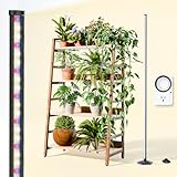 Grow Lights for Indoor Plants with Timer, 42W 192 LEDs Full Spectrum Vertical Grow Light 65 Inch Standing Grow Lights with Foot Switch,3 Light Modes 10-Level Dimmable Wide Coverage