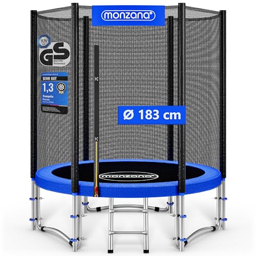 MONZANA® Trampolin Ø 183 cm TÜV SÜD GS Zertifiziert Komplettset inkl....