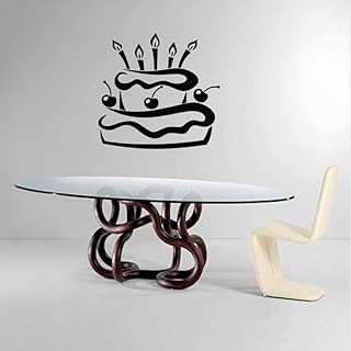 Naklejki ścienne tort wiśniowy ze świecami kuchnia kawiarnia wystrój wnętrz dom winylowa kalkomania naklejka sztuka mural 59 * 59 cm