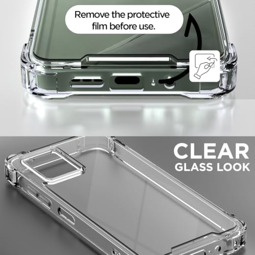 Image of Outlouders Back Cover for Motorola Moto G54 5G / G64 5G Clear Transparent PC + TPU Bumper Case with Raised Edges for Shockproof Protection (Transparent)
