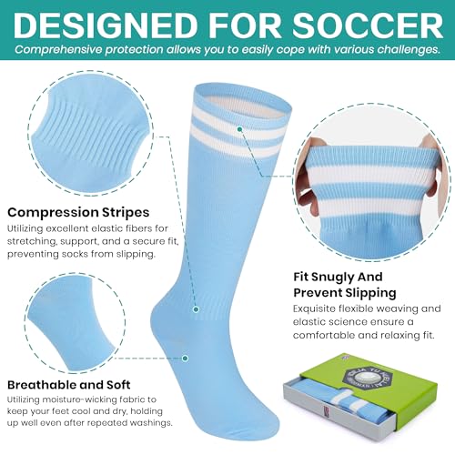 Image of brooman Kids Firm Ground Soccer Cleats Boys Girls Football Cleats with Soccer Socks