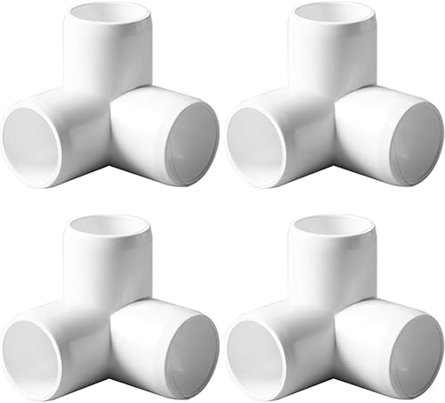 Conector de codo de 3 vías en T de PVC de 2 pulgadas, salida lateral de codo de 90 grados para muebles, accesorios de esquina de PVC para muebles de