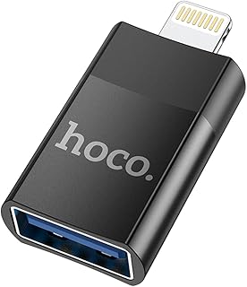 Hoco UA17 - Lightning Male To USB 2.0 Female Adapter, Supports OTG Function, Compatible With iPhone, Can Directly Read USB Flash Drive Files - Black
