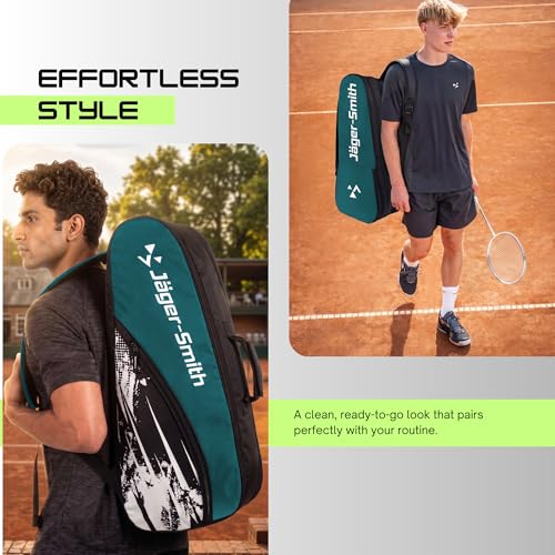 Image of Jager-Smith ORCA Indigo & Black Double Zipper Badminton Sports Bag with Shoe Compartment | Front Zip Pocket| Made in India