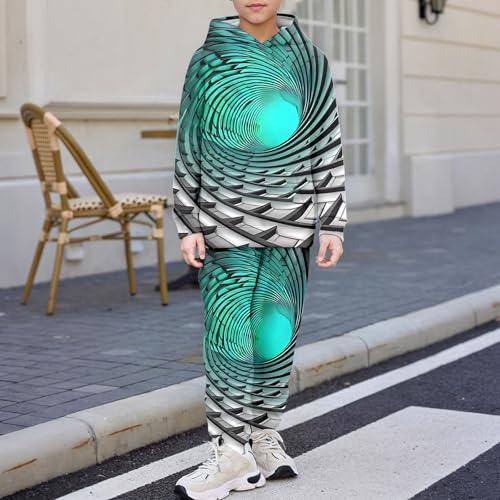Chándal para niños de manga larga con capucha y estampado cómodo #64 3