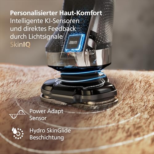 Philips Rasierer i9000, Elektrischer Nass-und Trockenrasierer für Herren mit integriertem Trimmer, dunkelgrau, Reinigungsstaion… – Ansicht 6